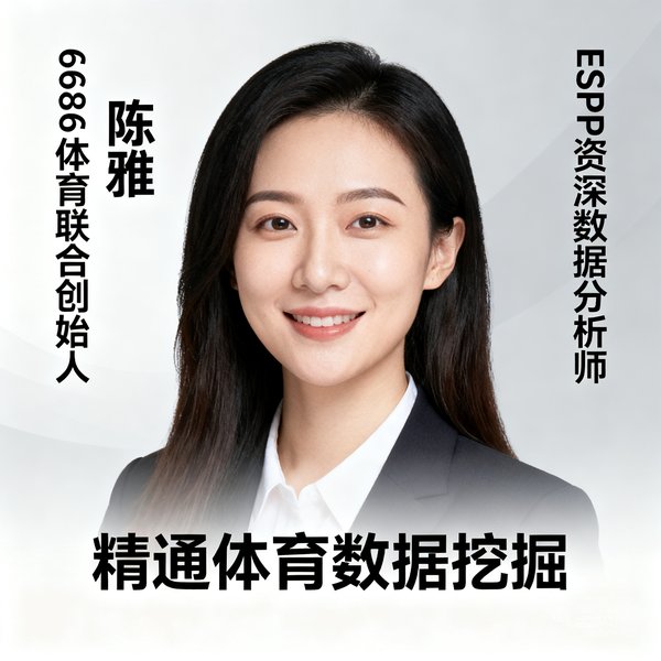 6686体育联合创始人陈雅的头像照片，她曾是ESPN资深数据分析师，精通体育数据挖掘